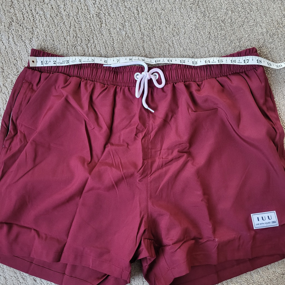 Men’s IUU Swim Trunks with Compression Liner – Burgundy – Size XL – NWT - Picture 3 of 10